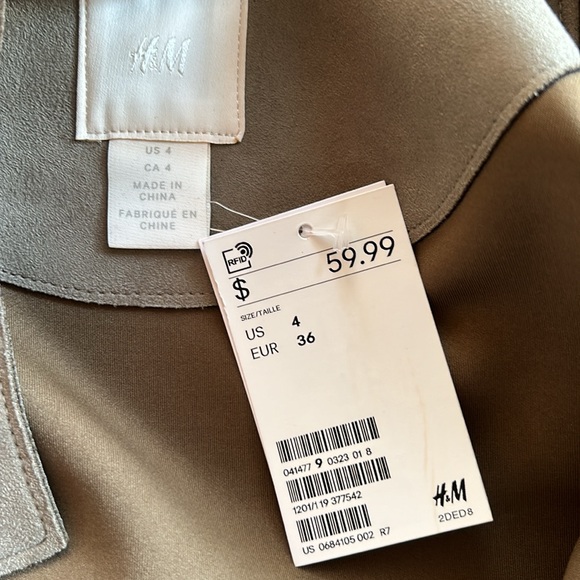 NWT H&M Faux Suede Open Jacket - Picture 8 of 11